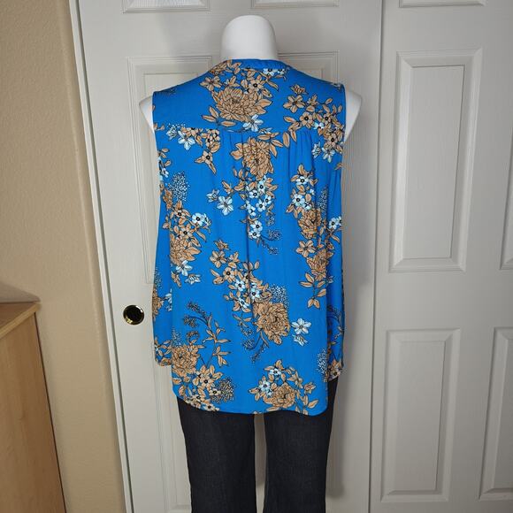 Torrid Crepe Tie-Front Floral Button-Up Sleeveless Top sz 3 - Picture 8 of 11